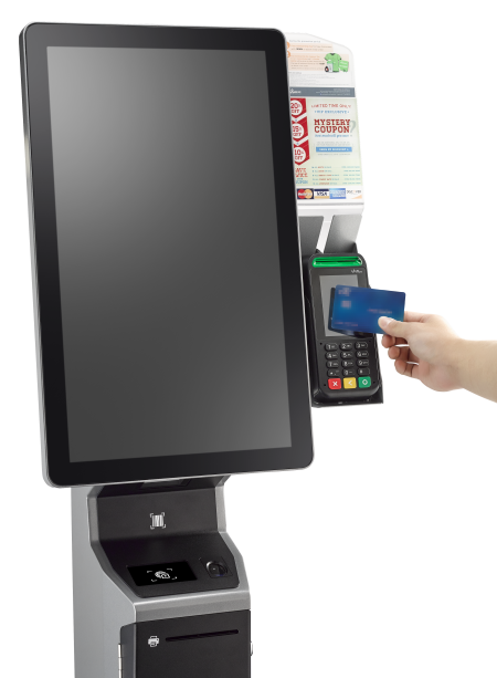 Kiosque TYSSO pour l'auto-contrôle des clients par carte de crédit